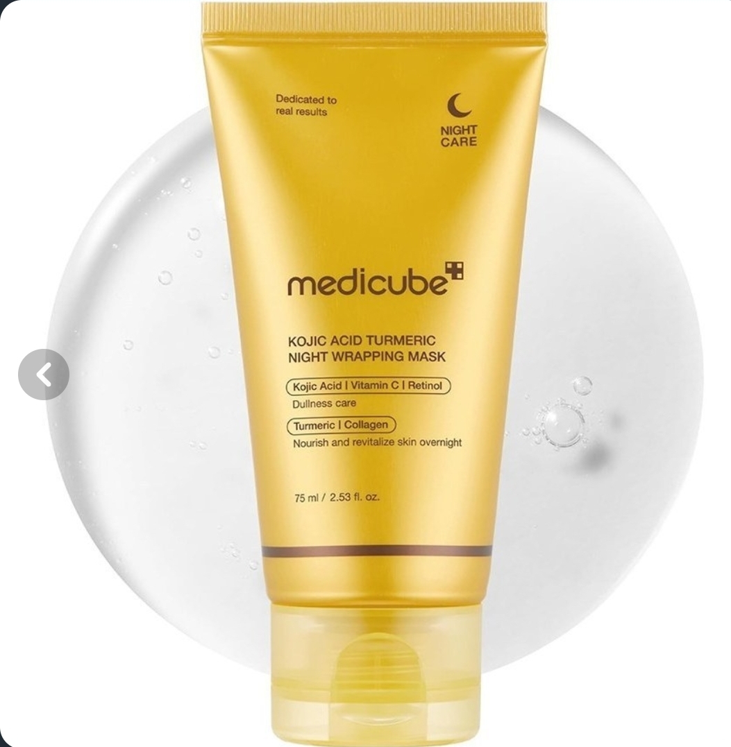 ماسک شب روشن کننده مدی کیوب مدل Kojic Acid Turmeric Night Wrapping حجم 75 میلی لیتر